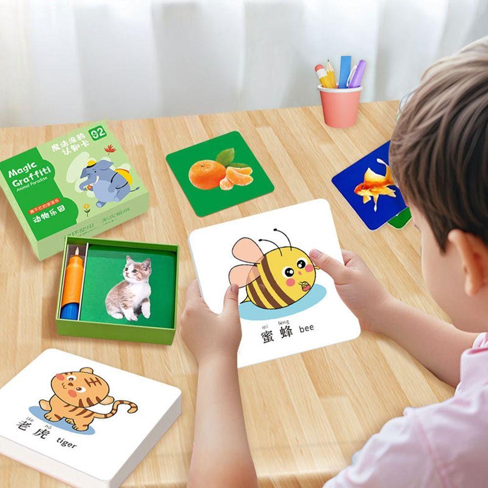 Various Theme Magic Water Drawing Cards Cartoon Pattern Reusable Coloring Card  0-6 Year Old