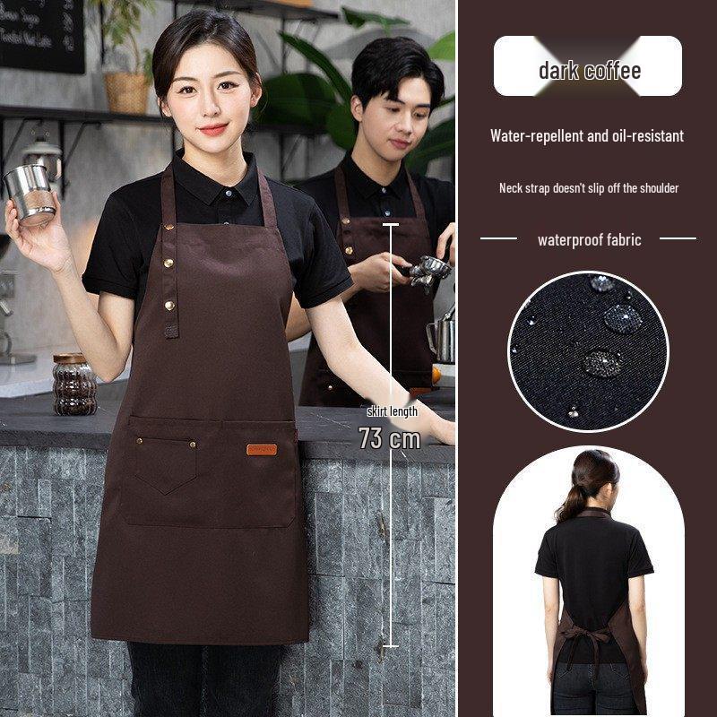 2026 Водонепроницаемый холщовый кухонный фартук-пояс с логотипом для официантов молочного чая