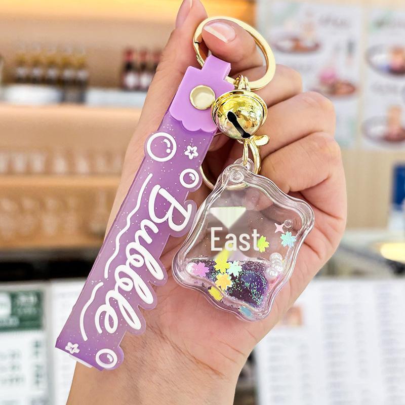 Подвеска-брелок в виде бутылки с зыбучими песками и масляным маджонгом - Подвеска-шарм для пары в подарок