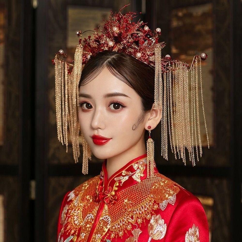 Сверкающее свадебное украшение для головы с клипсой для уха Корона Феникса Модная корона Заколка для волос Аксессуары для волос