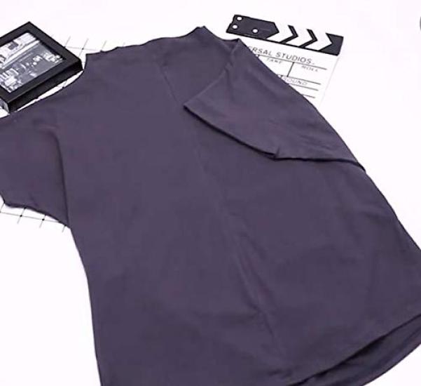 Molx Французская Свободная Хлопковая Женская Футболка, Рукав, С открытым плечом, С манжетами, Посадка, (Маленький, Черный)