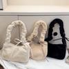Корейская однотонная повседневная модная женская сумка через плечо Плюшевая ручная сумка Легкая и портативная Bolsas De Mujer