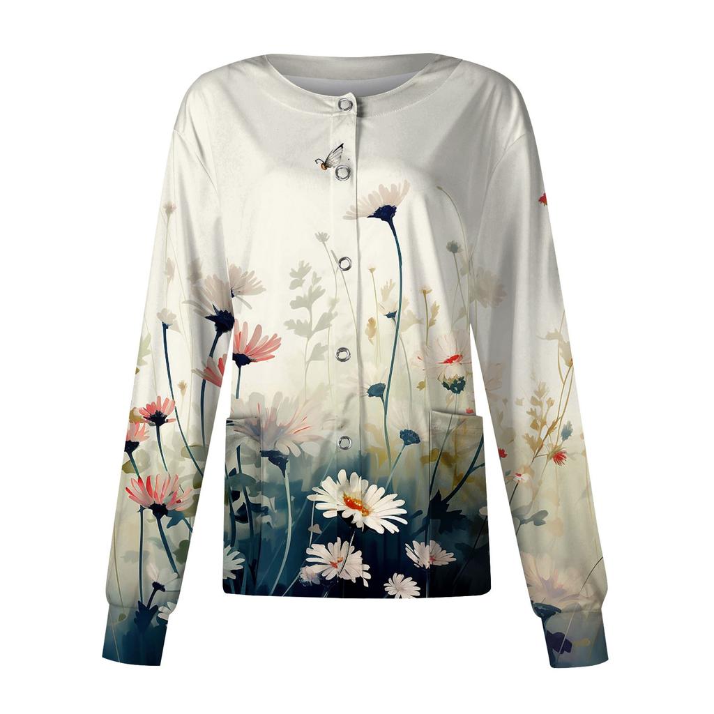 Женский однобортный защитный комбинезон с длинным рукавом и карманом, рабочий воротник-стойка, кардиган, куртка, топ