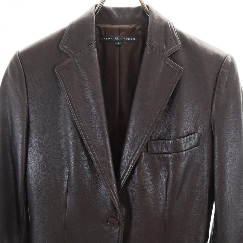 RALPH LAUREN Made by Impact 21 leather tailored jacket 7 Brown Women Used