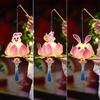 Lotus Lantern Handheld Spring Festival Flower Lantern DIY Lotus Rabbit Lamp for Hanfu Cosplay Wedding Chinese New Year Decor