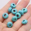 Round Bead Big Hole Loose Beads Colorful Loose Agates Stone Beads Lotus  Perforated Beads  Necklace