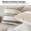 Textured Design Boho Throw Pillow Covers 18x18 Inch Textured Striped Cushion Case  Living Room