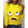 Funny Expressions Women's Long Sleeves T-Shirts For Spring & Summer Pure Colour Tops Fashions Clothing Trend Section Streetwear