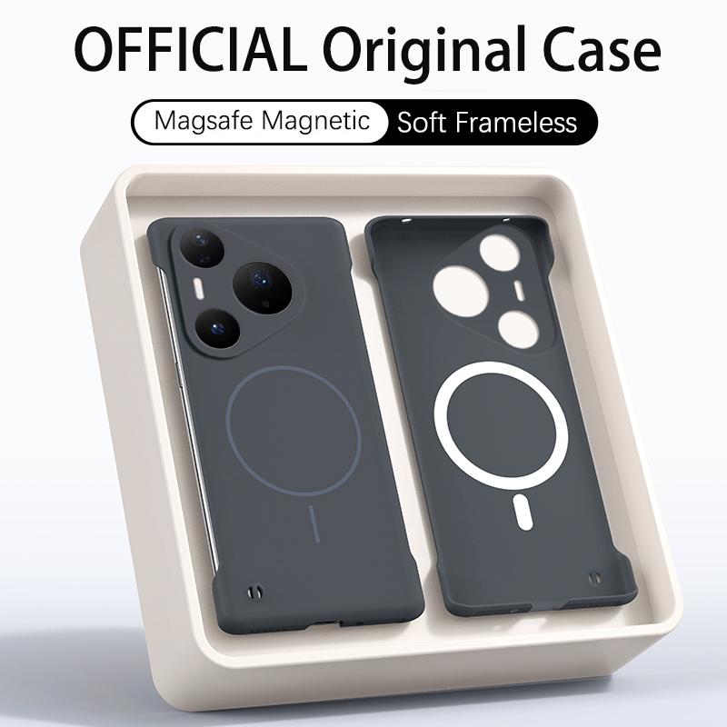 Ультратонкий матовый безрамочный чехол из ПК для Huawei Pura 80 70 Ultra P60 P50 P40 Mate 70 60 50 40 30 Pro Магнитный ударопрочный чехол