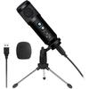 DEARING Condenser Microphone, Tabletop, Tripod, One-Click Mute, Noise Reduction, Volume Control, Earphone Monitor Function, Unidirectional, PC Microph