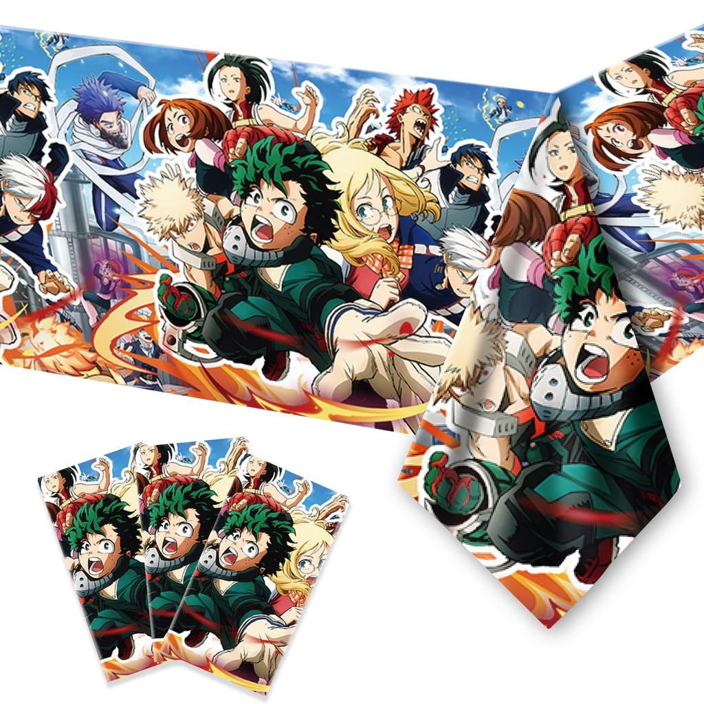 My Heros Academiaed Birthday Themed Party Decorations Balloon Set Tableware Tablecloths Cake Toppers Party Supplies Baby Shower