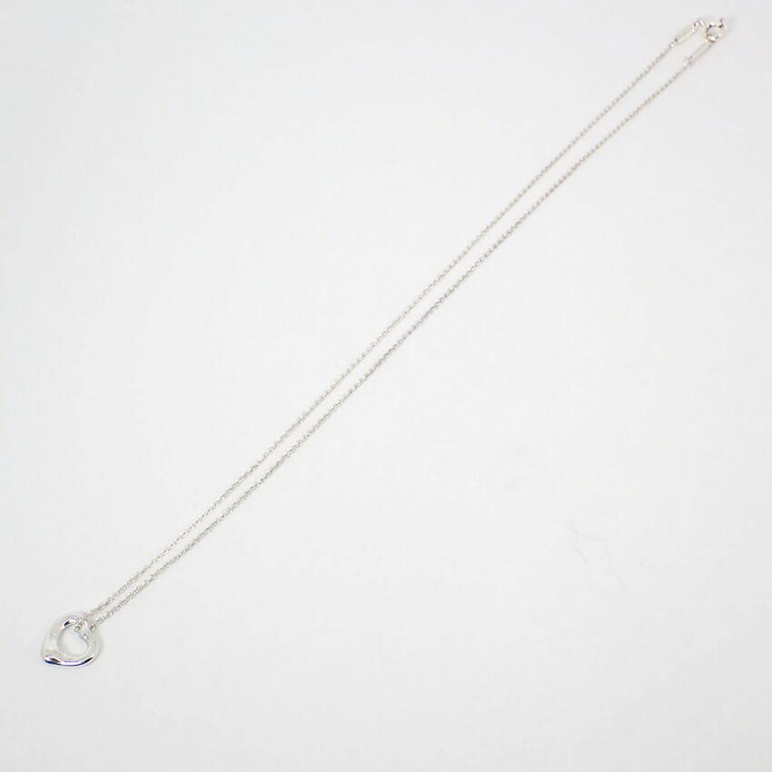 Pre-owned Tiffany & Co. Silver 925 Open Heart Pendant Necklace j56-10
