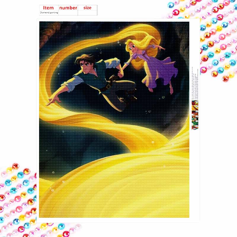 Disney Алмазная живопись 5D Сделай сам Рапунцель из «Запутанной истории» Флинн Райдер Алмазная живопись Искусство Наборы для алмазной живописи Подарок для взрослых/новичков Идея для домашнего декора
