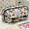 Retro Puppy Pen Bag Canvas Stationery Bag Multi-function Pen Box Back To School Gift