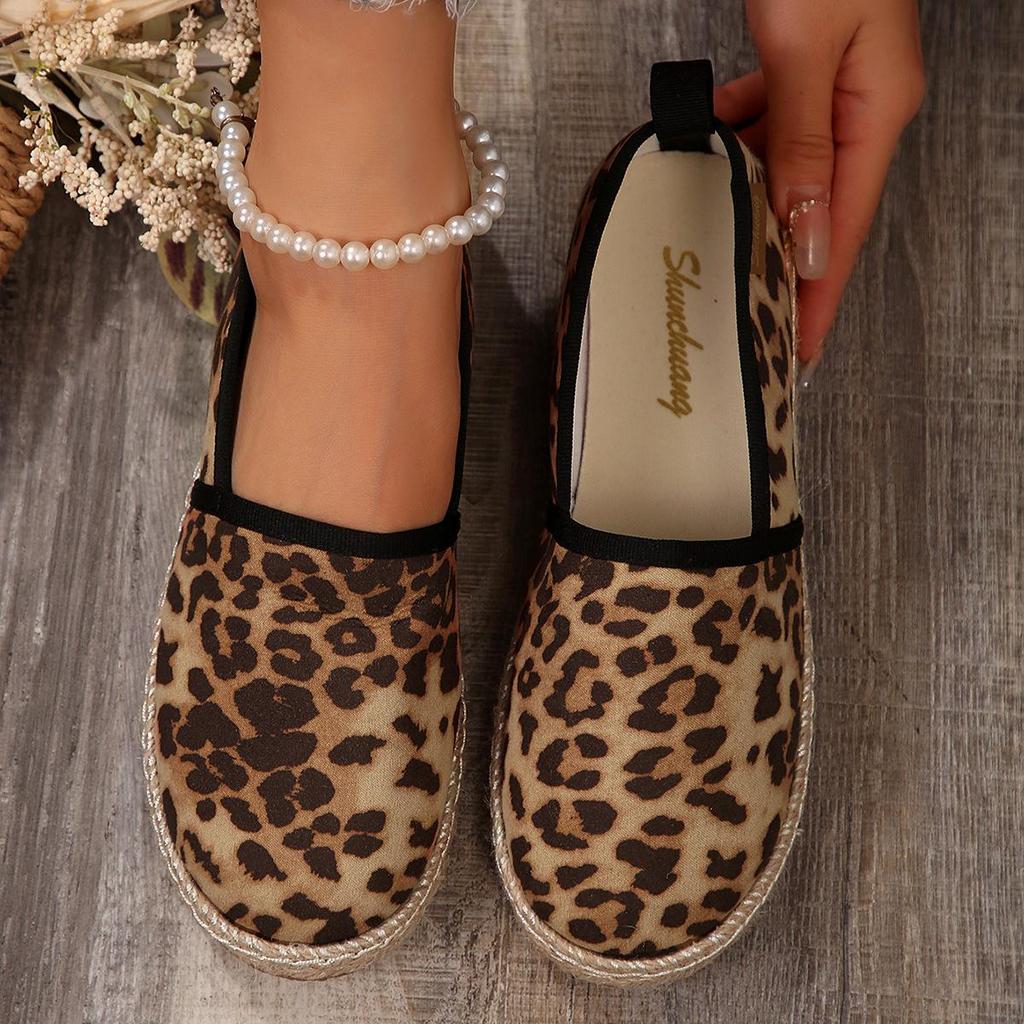 Женские парусиновые слипоны больших размеров в европейском/американском стиле с пеньковой веревкой, дизайн с круглым носком