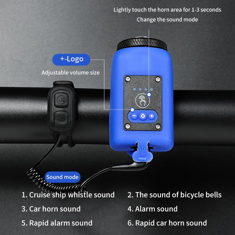 2 уличных велосипедных рожка, перезаряжаемый водонепроницаемый электронный динамик, рожки, звонок, ночной велосипедный безопасный фонарь для ходьбы