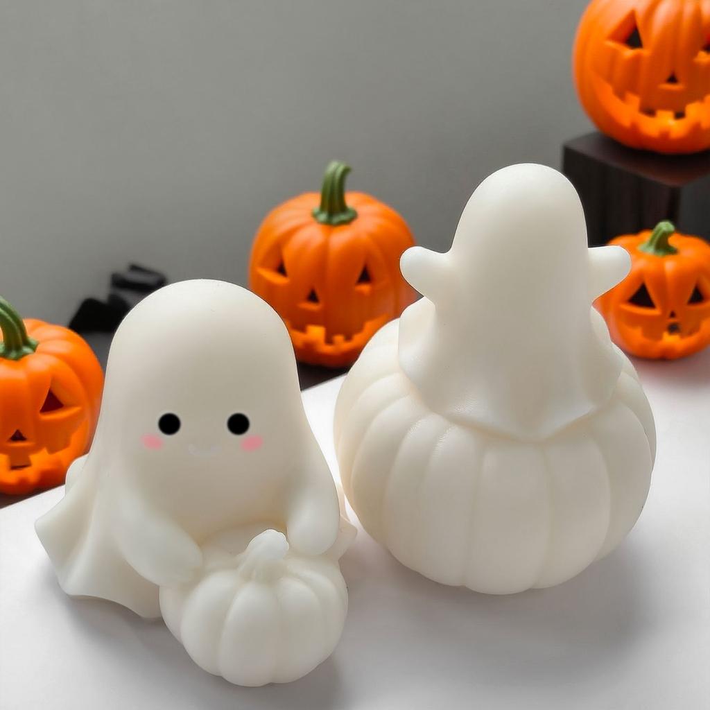 DIY Halloween Candle Pumpkin Ghost Silicone Mold Handmade Aroma Plaster Resin Ornaments Molds Halloween Candles Making