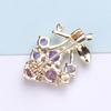 Blucome Cute Imitation Crystal Grape Brooch Female Trendy Fashion Pin Collar Pin Cardigan Fixed Clothes Accessories