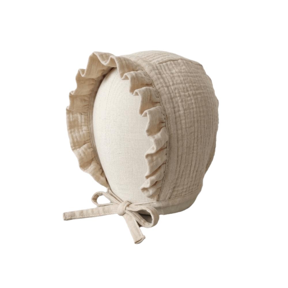 Ruffle Infant Beanie Cap 100% Cotton Baby Hat Vintage Muslin Baby Bonnet Girls Boys Summer Autumn