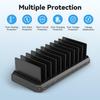Многопортовое USB настольное зарядное устройство 60 Вт: 10 портов с умной подставкой, быстрая зарядка PD и QC