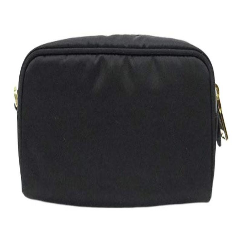 Prada Metal accessories zipper nylon clutch small women's black