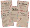 Inkdotpot Bridal Shower Games Set of 5 (Activities for 50 Guests) Rustic Kraft Floral Theme Fun Bachelorette Party Games Set Bundle