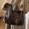 Premium Sense Retro Large-Capacity Bag Women'S Season Commuter Double Shoulder Back Bag Single Shoulder Tote Bag