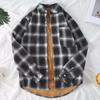 Women's Warm Plaid Shirt Autumn And Winter Long Sleeve Buttons Up Jacket Soft Lined Flannel Coat With Pockets