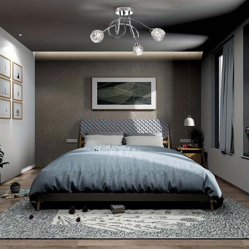 1 шт., современная абсорбирующая лампа с тремя лампами для прохода, коридора, балкона, кухни, стеклянный абажур, полузаподлицо