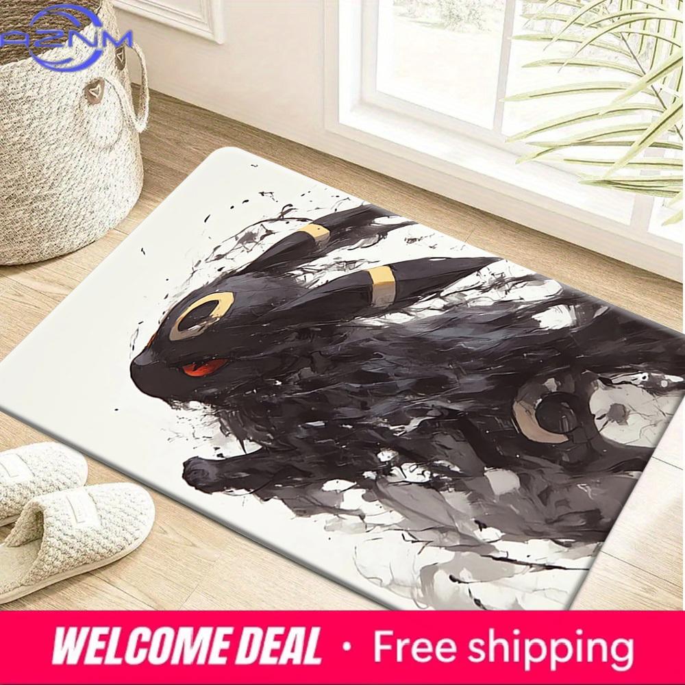 Pokemon Umbreon Watercolor Print Non-Slip Doormat, Absorbent Floor Mat for Home Decor