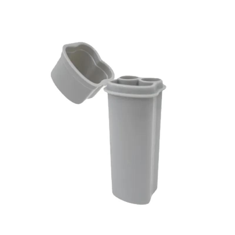 Цельный портсигар с откидной крышкой и двумя отверстиями, включая зажигалку для удобного хранения и переноски принадлежностей для курения