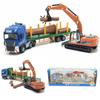 Semi-Trailer Flatbed Trailer Pulling Truck Alloy Heavy Truck Model 1:50 Children's Toys Transport Van With Grabber B107