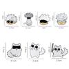 7Pcs/Set Gojo Satoru and Cat Enamel Pins Anime Role Eye Mask Manga Brooches Badge Metal Pins On Backpack Lapel Jewelry Accessory