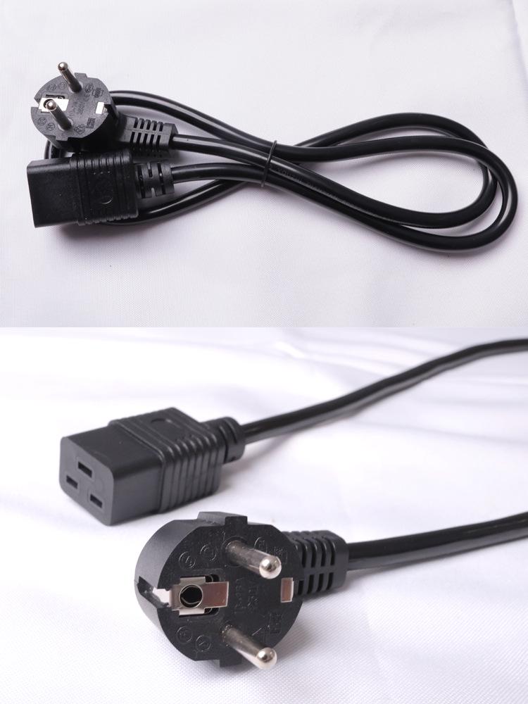 European Standard Pure Copper C19 PDU Server Power Cord, 3-Core, 1.5/2.5 Square, 1.5 Meters, for Industrial Computers