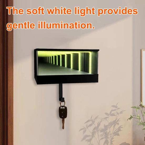 Бесконечность Держатель для ключей от гаража Светодиодная подставка для ключей от машины с 3D-иллюзией туннеля Ключ