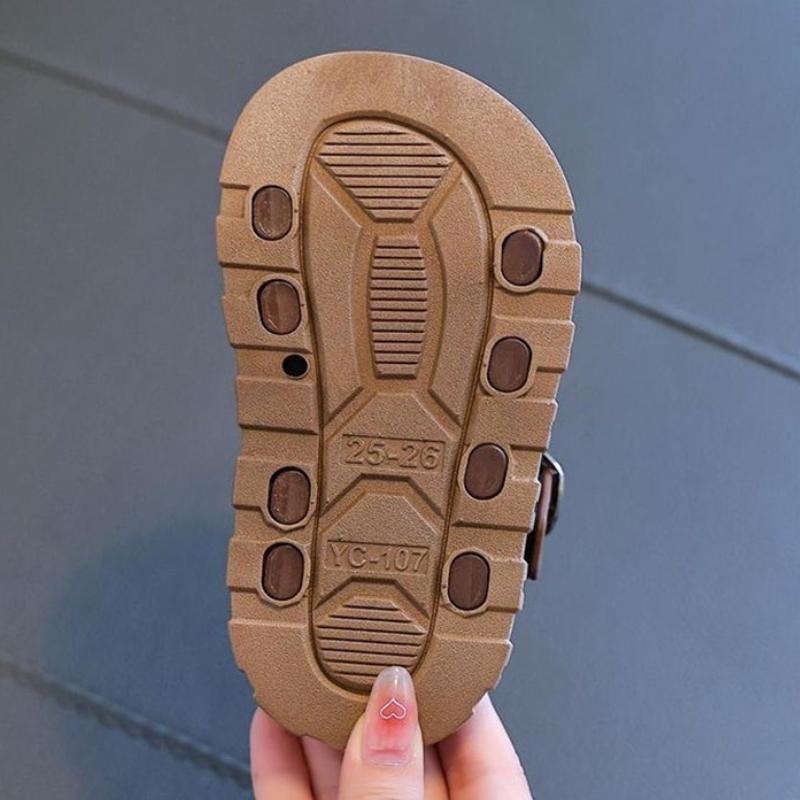 Летние новые детские сандалии модные сандалии в студенческом стиле для мальчиков и девочек с мягкой подошвой простые однотонные детские сандалии с защитой от ударов