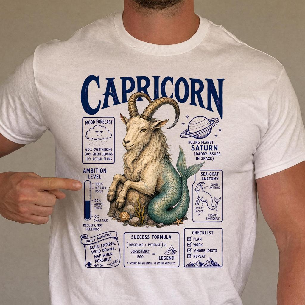 Funny Capricorn Shirt - Retro Mysticism & Astrology Gift - Sarcastic Capricorn Clothing