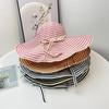 Summer Fashion Temperament Striped Bucket Hat Women Outdoor Outing Beach Shade Big Edge Foldable Sun Hat