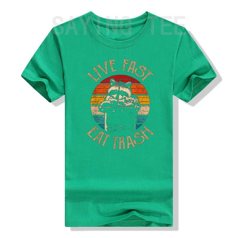 Live Fast Eat Trash Funny Raccoon Camping Vintage Hiking Shirt Live Fast Eat Trash TShirt Design Cute Animal Lover Tee Tops