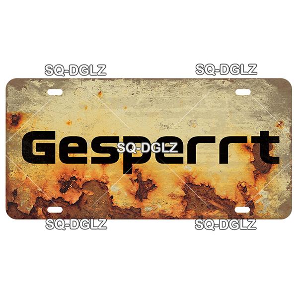 SQ-DGLZ Minen German Road License Plate Warning Tin Sign State Wall Decoration Metal Sign Home Decor Painting Plaques Art Poster