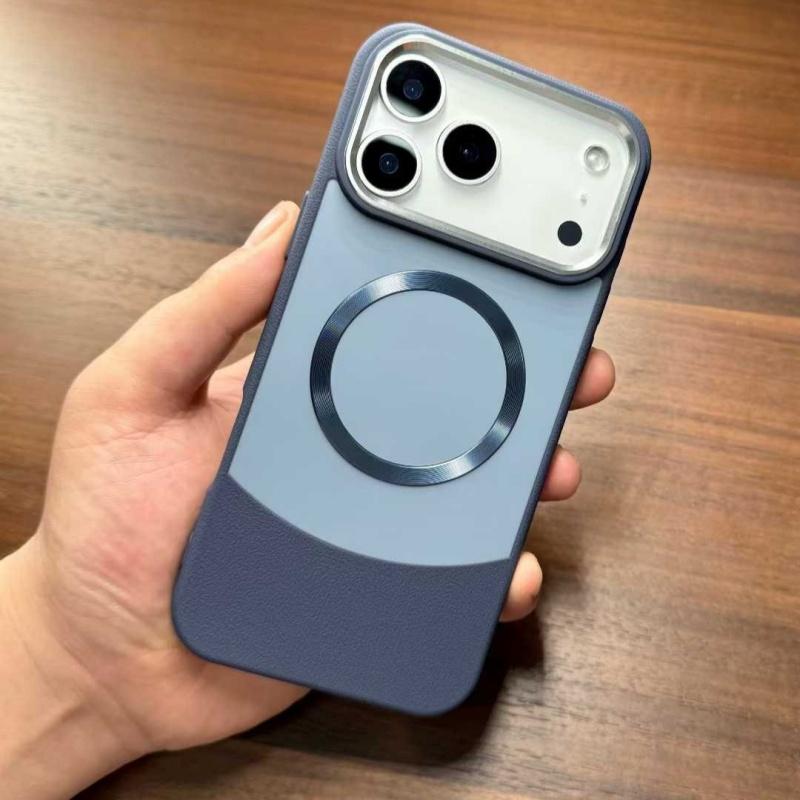 Роскошный Жесткий Защитный Чехол для iPhone 17 Air 16 15 14 13 12 Pro Max Plus с MagSafe, Беспроводной Зарядкой, Лазерным Магнитным Покрытием, Прочный Чехол