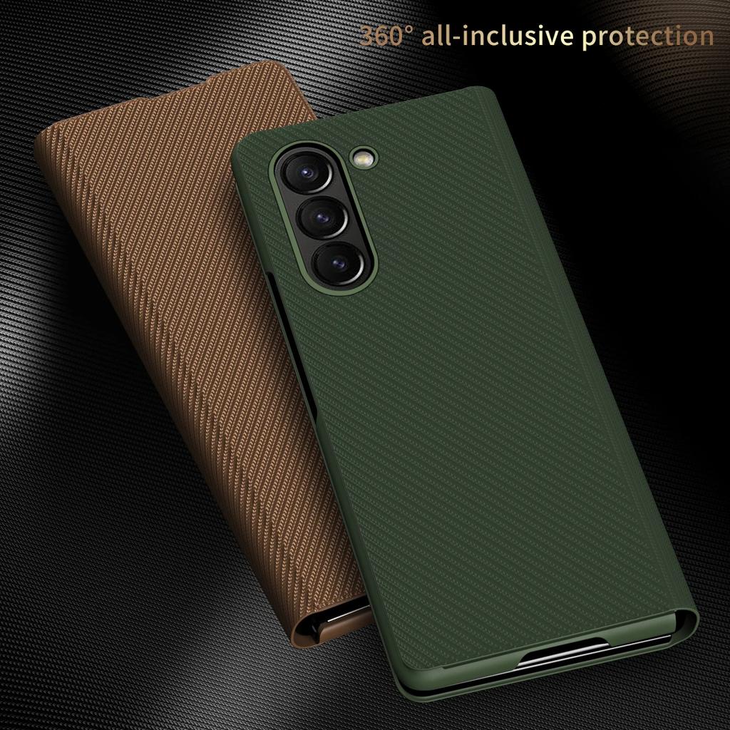 Anti-Fingerprint Luxury Leather Case for Samsung Galaxy Z Fold 6 5 4 5G Fold3 Fold5 Fold4 Fold 3 2 Fold2 Fold6 Cover Capa
