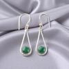 Malachite Gemstone 925 Sterling Silver Jewelry Handmade Earrings 1.76" For Gift EE-126-28
