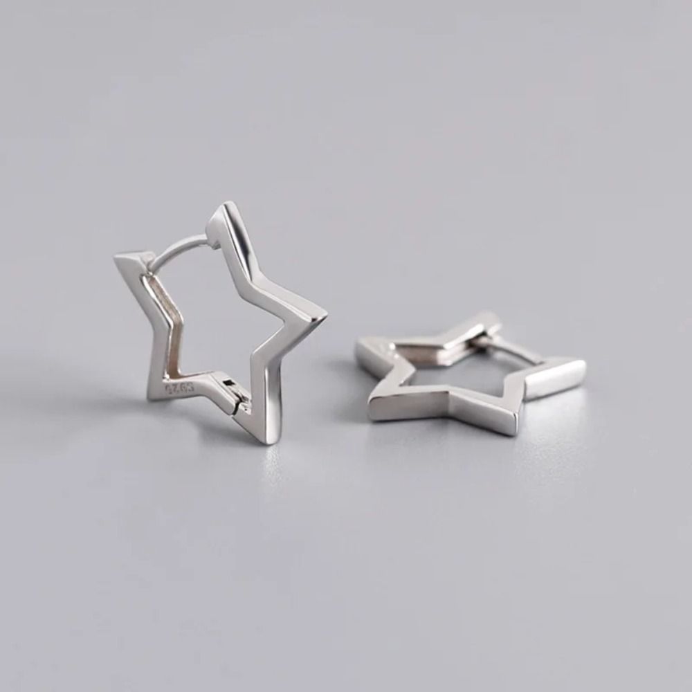 Alloy Mini Star Earrings Gold/Silver Five Pointed Star Earrings New Minimalist Earrings  Women