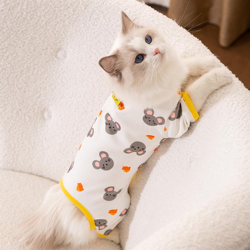 Winter Warm Cat Clothes German Velvet Pet Four-legged Clothes Cute Full Print Loungewear Puppy Dog Thin Velvet Pet Clothing