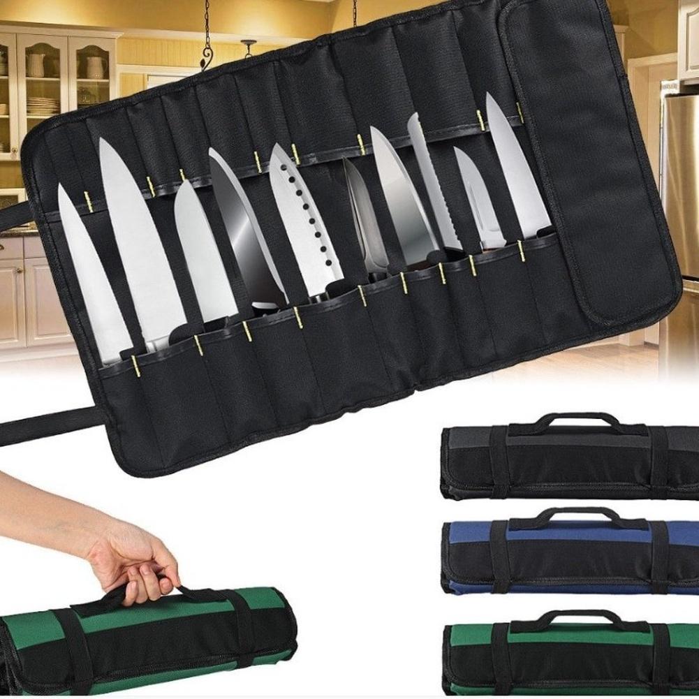 Portable Sheath Organizer Cutlery Roll Bag For Professional Use Portable Foldable Design Organized Storage Compartments