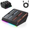 Switch 2 Joycon Compatible Charging Can Charge Up To 4 Switch 2 Controllers High Speed Magnetic 10 RGB Light Safety Cable Included Dock,