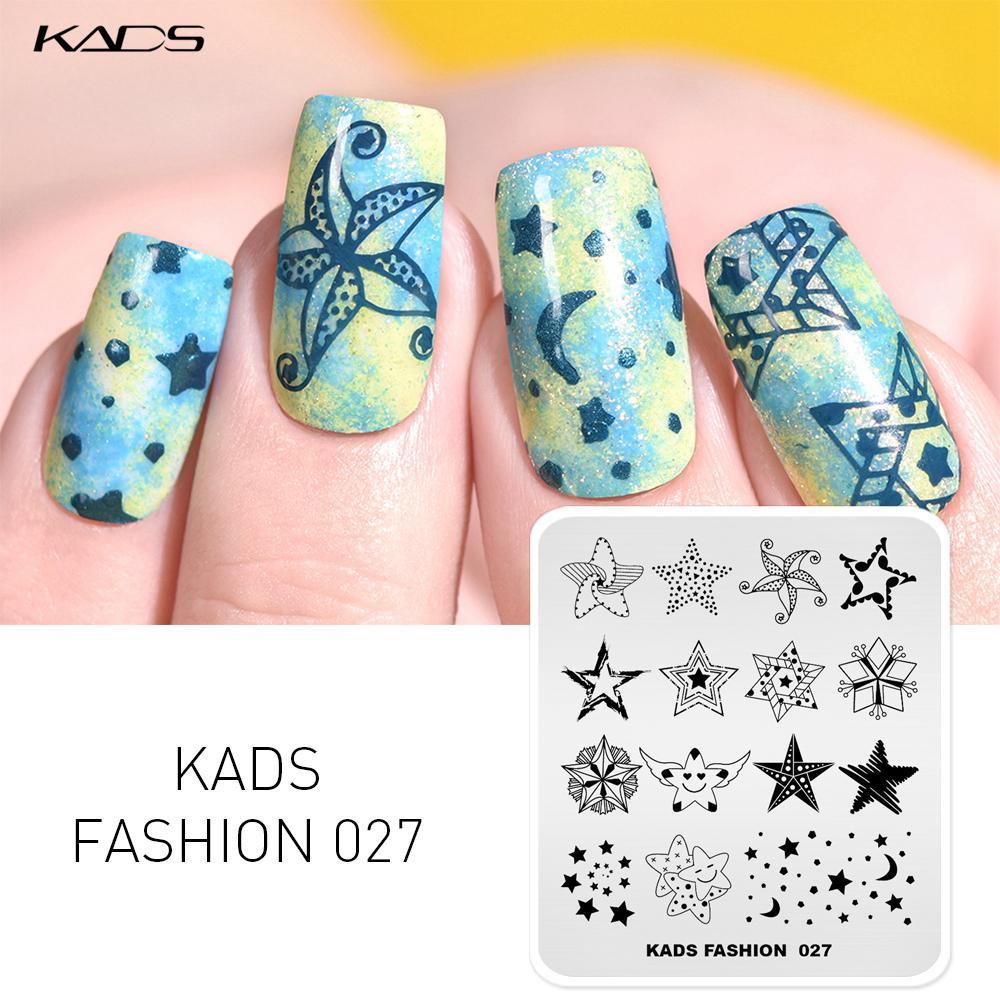 kads Шаблон для дизайна ногтей Fashion 027 Все виды звезд, дизайн изображения, шаблоны для штампов для ногтей, пластина для штамповки ногтей