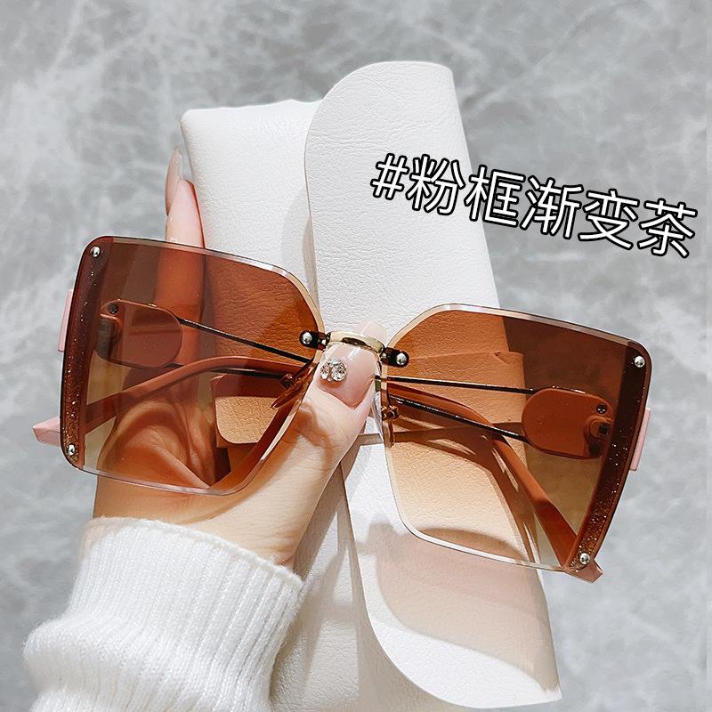 Солнцезащитные очки без оправы Trend Women's Fashion Square Large Frame Персонализированные очки с известными именами Солнцезащитные очки