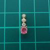 [New] K18 Ruby/Diamond Oval Cut Pendant/Top [f1-15]